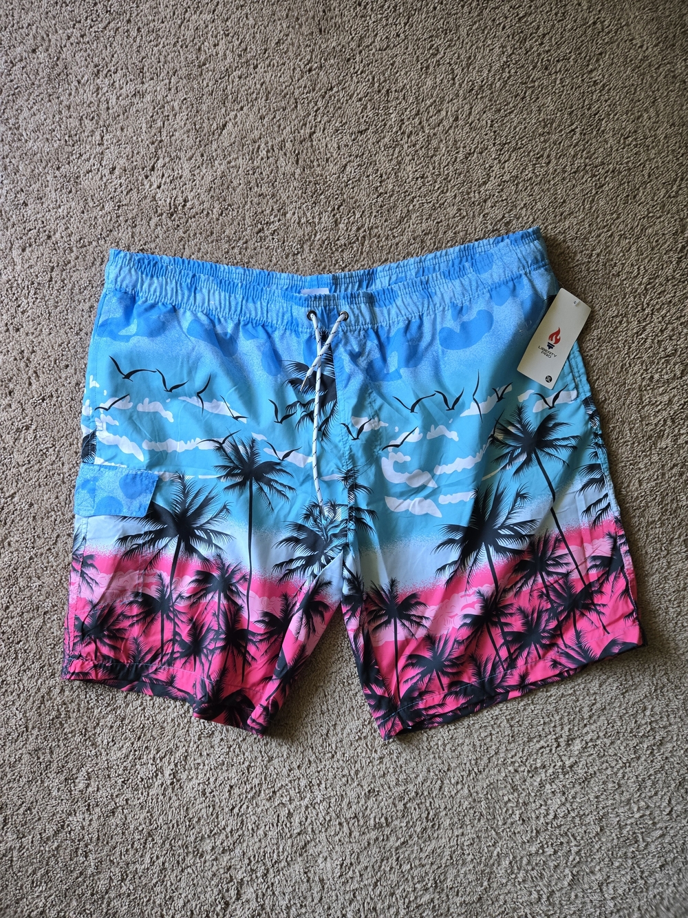 NWT Liberty Pro Tropical Palm Tree Swim Trunks 3XL